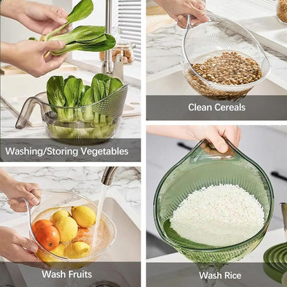 🍚 LIMITED-TIME 50% OFF! ✨Multipurpose Rice Washing Bowl Strainer with Handle