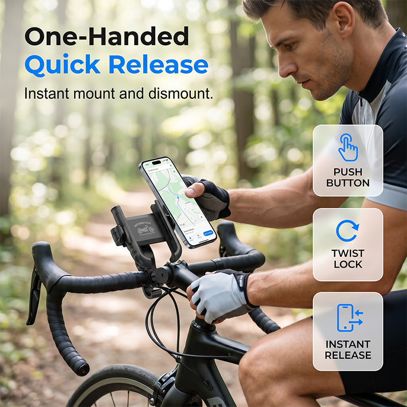 📱 50% OFF NOW! 🚲 Quick-Release Bike Phone Mount – Secure Lock & One-Hand Operation – Perfect for Navigation & Training 🔒