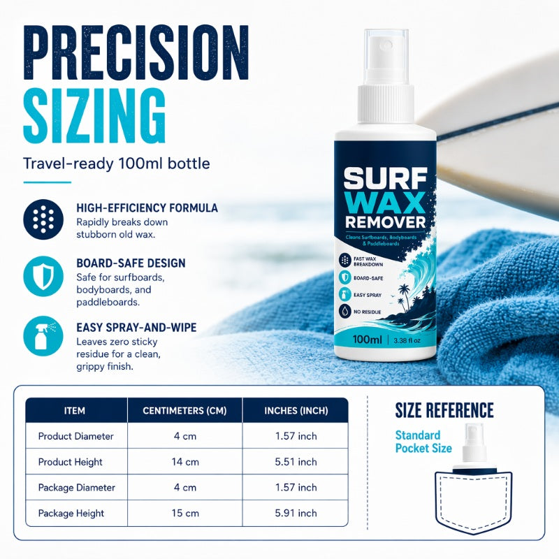 Surfboard Wax Remover Spray Quick Acting Cleansing Formula