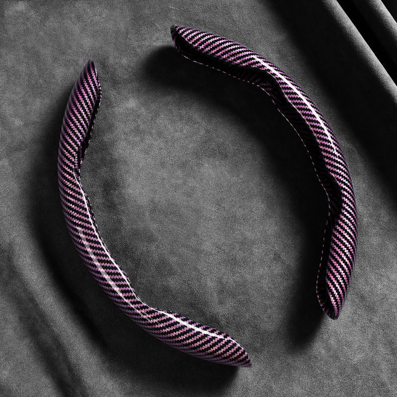🎉 2026 Sale — Over 37600 Sold! 📢Universal Carbon Fiber Texture Steering Wheel Cover｜Ergonomic Anti-Slip Segmented Grip Protector ✨