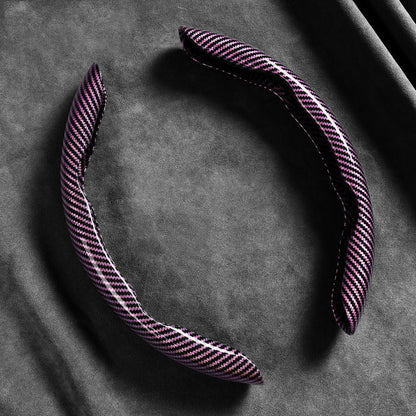 🎉 2026 Sale — Over 37600 Sold! 📢Universal Carbon Fiber Texture Steering Wheel Cover｜Ergonomic Anti-Slip Segmented Grip Protector ✨