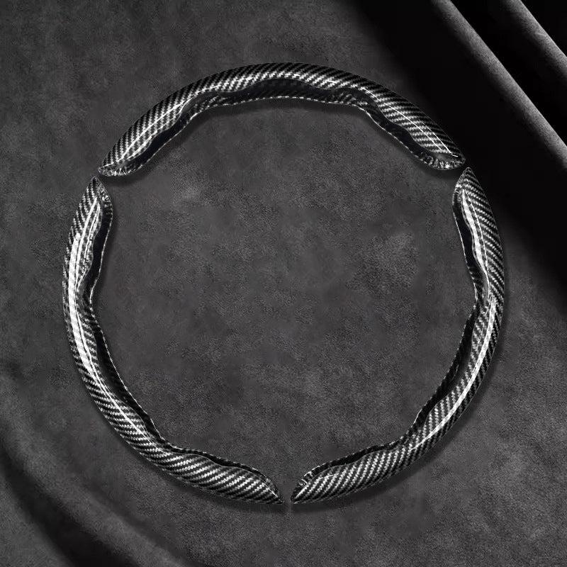 🎉 2026 Sale — Over 37600 Sold! 📢Universal Carbon Fiber Texture Steering Wheel Cover｜Ergonomic Anti-Slip Segmented Grip Protector ✨