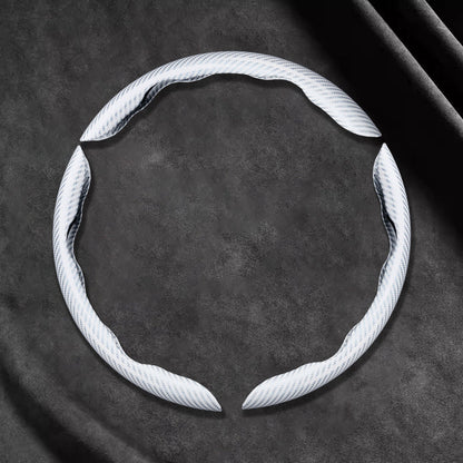 🎉 2026 Sale — Over 37600 Sold! 📢Universal Carbon Fiber Texture Steering Wheel Cover｜Ergonomic Anti-Slip Segmented Grip Protector ✨