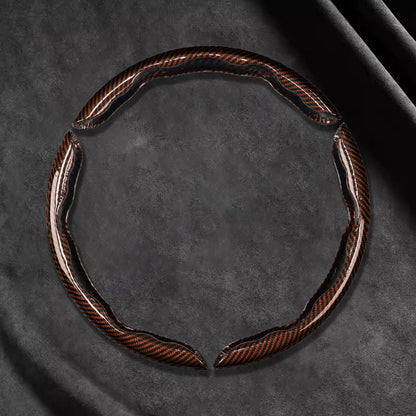 🎉 2026 Sale — Over 37600 Sold! 📢Universal Carbon Fiber Texture Steering Wheel Cover｜Ergonomic Anti-Slip Segmented Grip Protector ✨