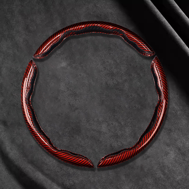 🎉 2026 Sale — Over 37600 Sold! 📢Universal Carbon Fiber Texture Steering Wheel Cover｜Ergonomic Anti-Slip Segmented Grip Protector ✨