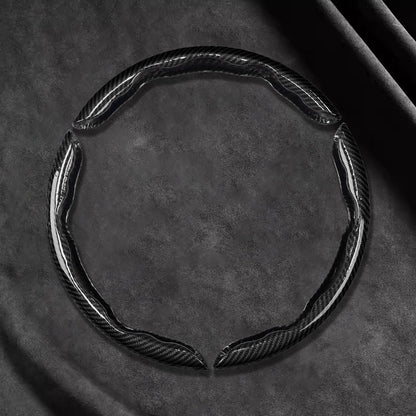 🎉 2026 Sale — Over 37600 Sold! 📢Universal Carbon Fiber Texture Steering Wheel Cover｜Ergonomic Anti-Slip Segmented Grip Protector ✨