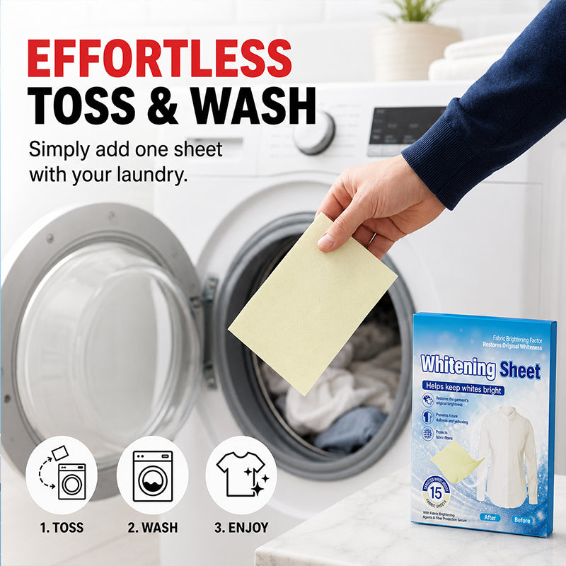 🔥Buy 2 get 1 free🔥Laundry Whitening Sheets for Yellow Removal