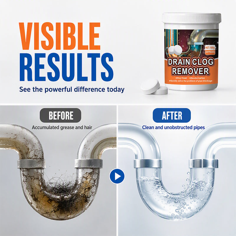 🚰50% OFF NOW ! ✨Active Oxygen Drain Clog Remover Effervescent Tablets
