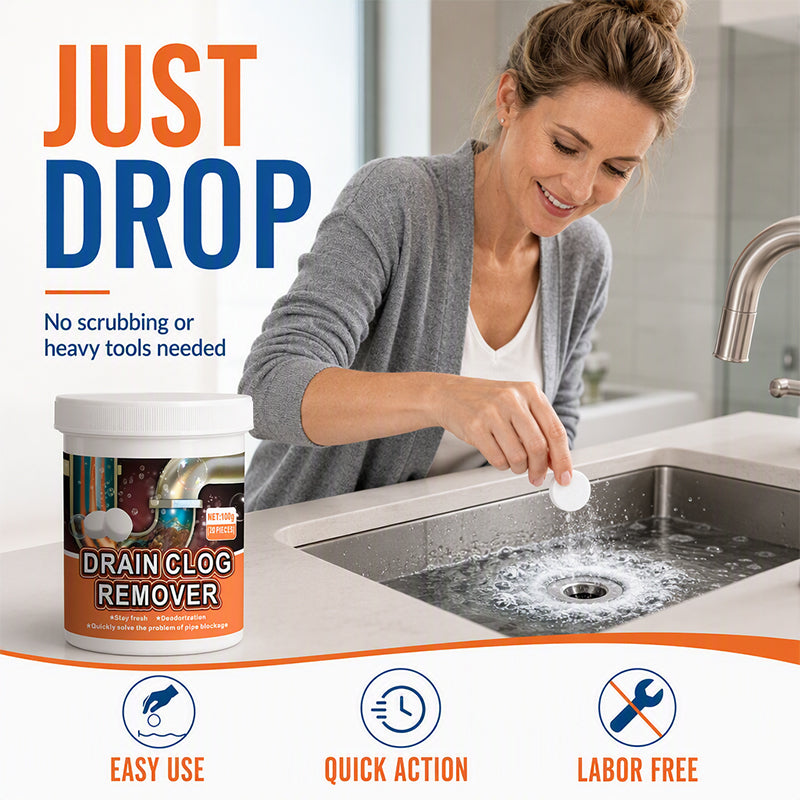 🚰50% OFF NOW ! ✨Active Oxygen Drain Clog Remover Effervescent Tablets