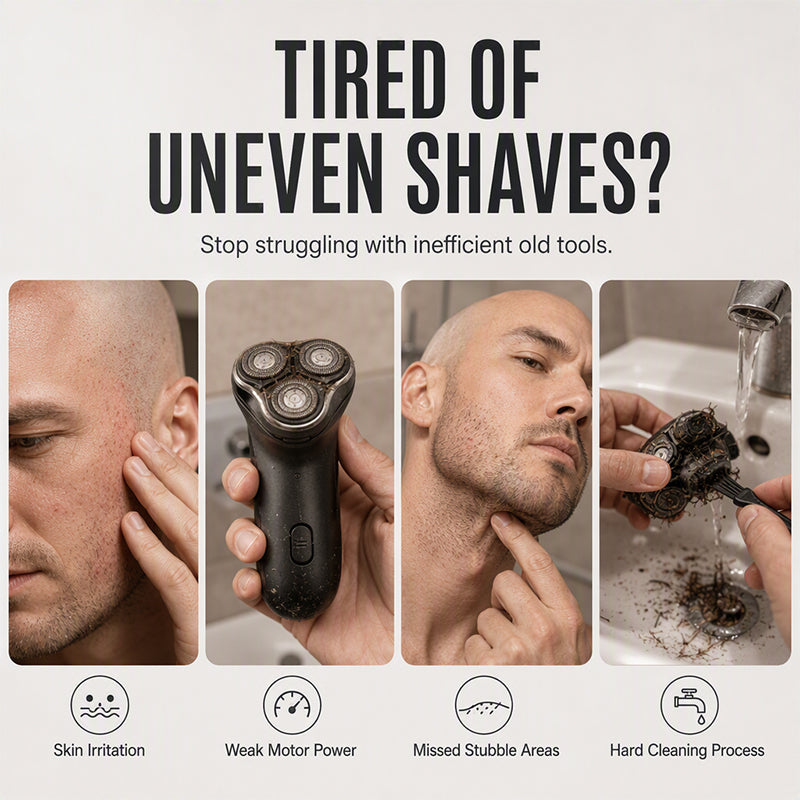 ✨2-in-1 Smart Electric Head Shaver & Beard Trimmer with Digital Display