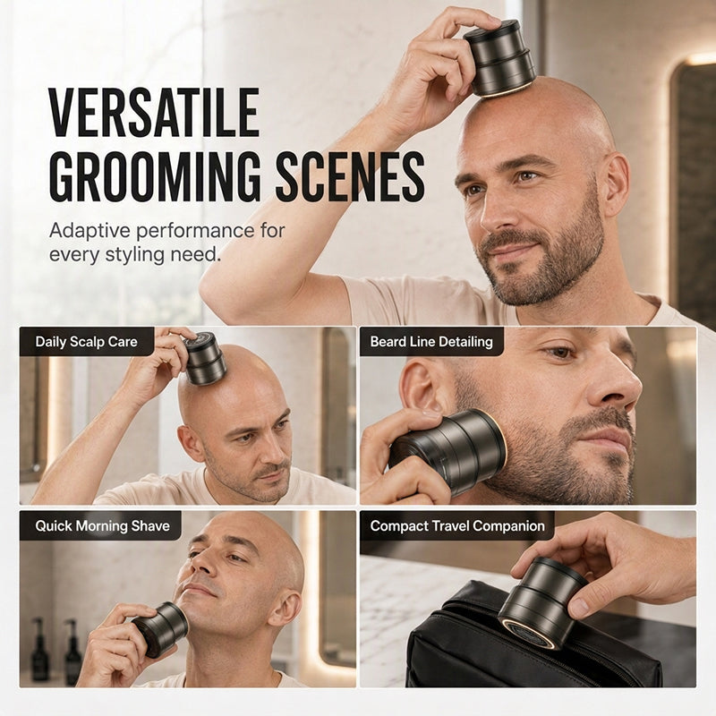 ✨2-in-1 Smart Electric Head Shaver & Beard Trimmer with Digital Display