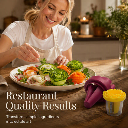 ✨ Buy One Get One Free ✨ Special Offer: Manual Vegetable Shredder and Curler – Transform carrots into restaurant-quality roses in 60 seconds! 🌹🍽️