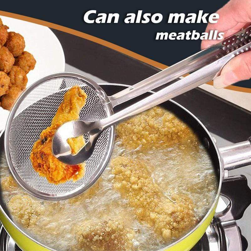 🥳💥Buy 1 Get 1 Free🍃🏆A must-have stainless steel grease-draining tongs for the kitchen – the perfect choice for deep-frying, barbecuing, hotpot and cooking