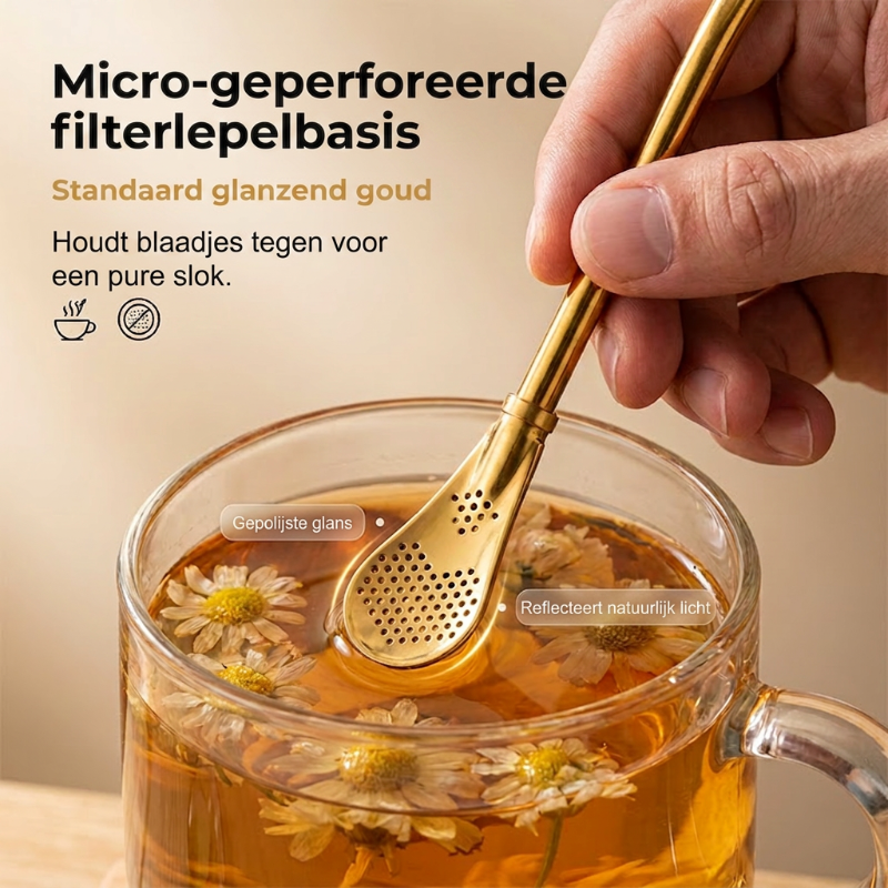 📢📢 Buy 2 Get 1 Free!! ⏰ 2-in-1 Tea Strainer, Tea Spoon, and Straw