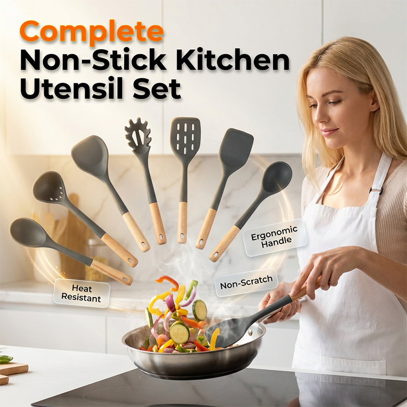 🔥Limited-time 50% off silicone kitchen utensil sets