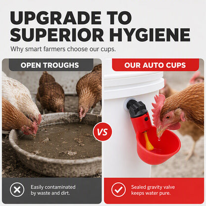 🥳HOT SALE! Gravity-Fed Automatic Chicken Waterer Cups🐔✨