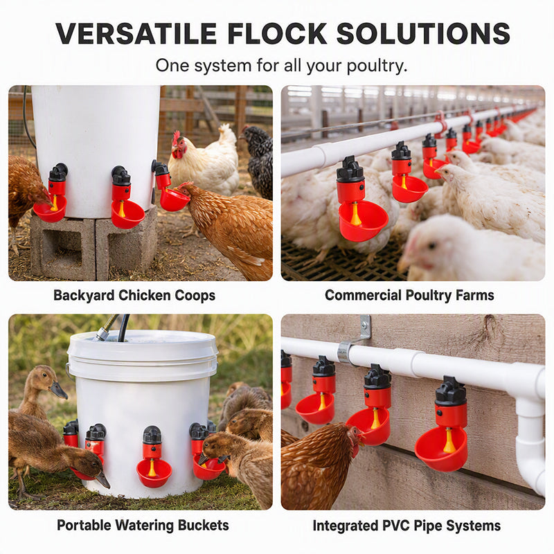 🥳HOT SALE! Gravity-Fed Automatic Chicken Waterer Cups🐔✨
