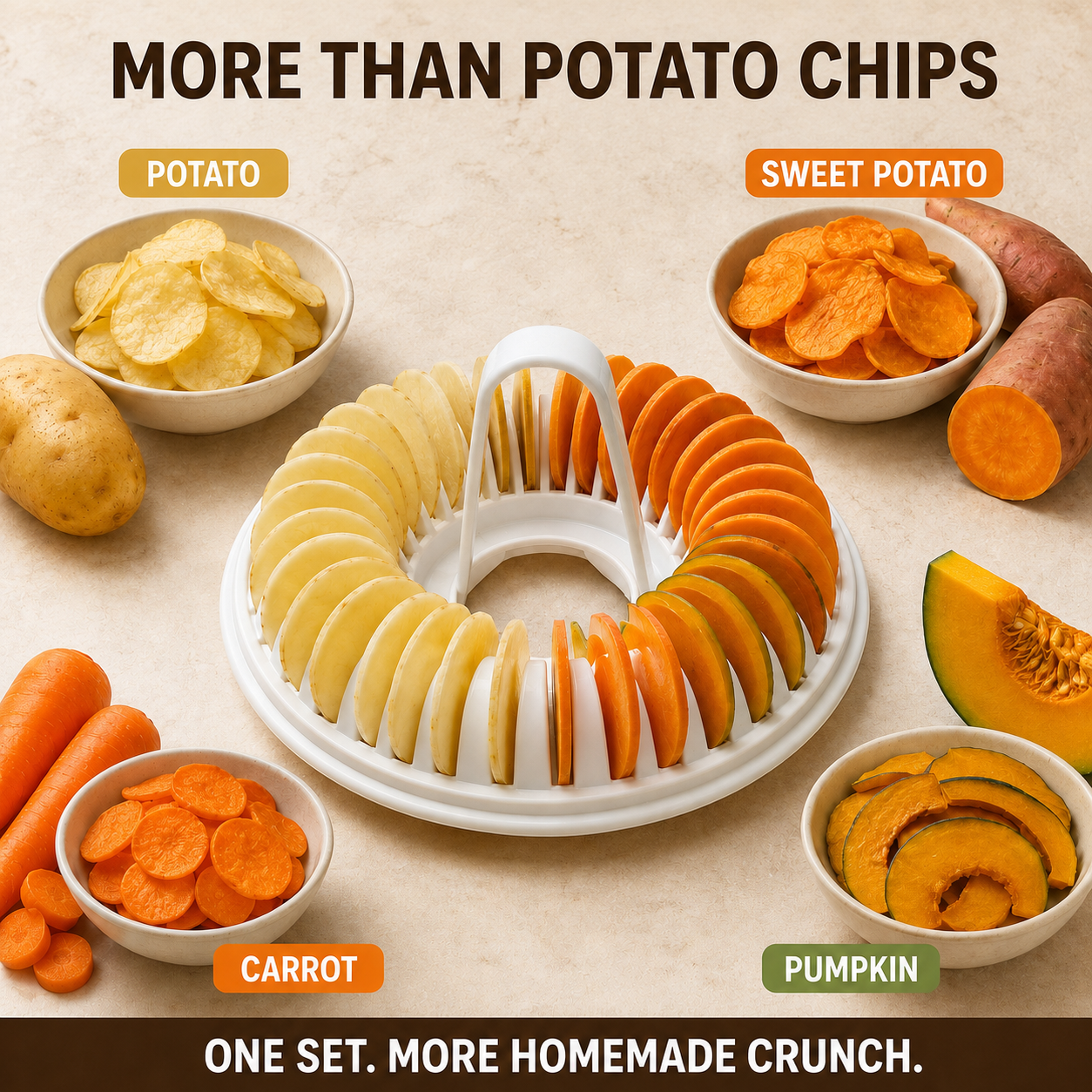 🔥Buy 2 Get 1 Free🔥Microwave Potato Chip Maker with Slicer Bowl Set