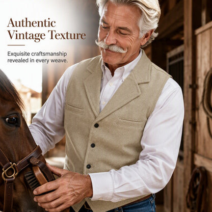 ⏳LAST DAY SALE ONLY￡15.99!🔥✨Men's Vintage Lapel Herringbone Tweed Vest👔🐴