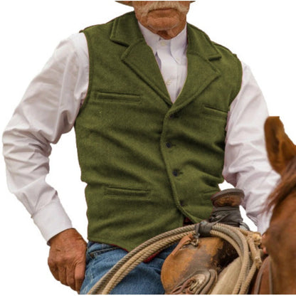 ⏳LAST DAY SALE ONLY￡15.99!🔥✨Men's Vintage Lapel Herringbone Tweed Vest👔🐴