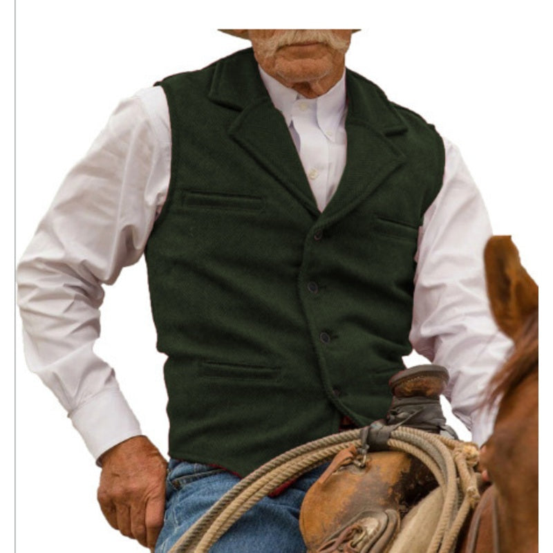 ⏳LAST DAY SALE ONLY￡15.99!🔥✨Men's Vintage Lapel Herringbone Tweed Vest👔🐴