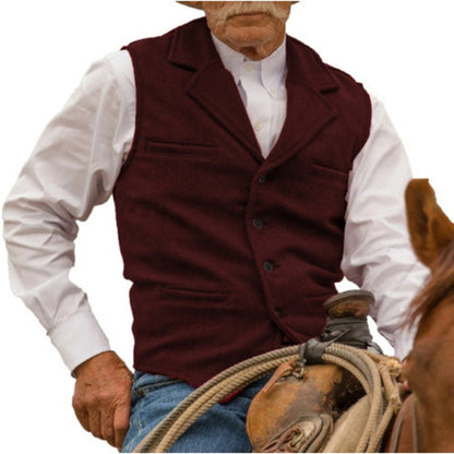 ⏳LAST DAY SALE ONLY￡15.99!🔥✨Men's Vintage Lapel Herringbone Tweed Vest👔🐴