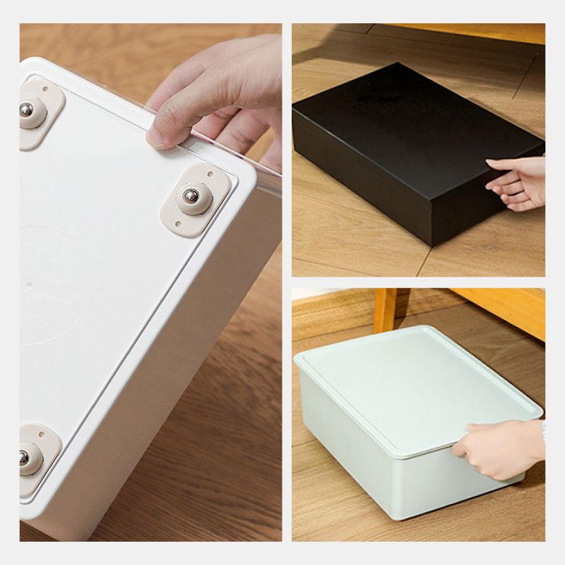 ✨Stick‑on 360° rolling wheels for storage bins