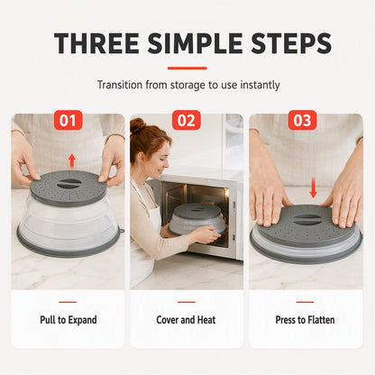 🍲✨ Buy One Get One Free – 2-in-1 Foldable Microwave Oven Splash Cover