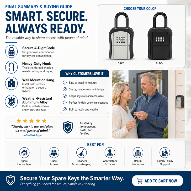🔥Free shipping,Enjoy 50% off now! Wall-mounted waterproof key lock box