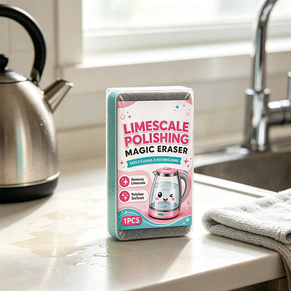 🧽Buy one get one free for a limited time! Limescale polishing magic sponge—suitable for kettles, sinks, and hard water stains.
