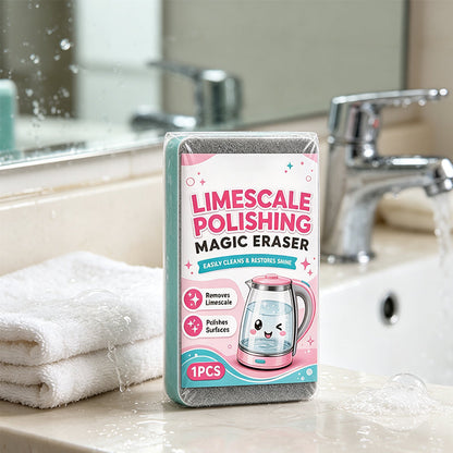 🧽Buy one get one free for a limited time! Limescale polishing magic sponge—suitable for kettles, sinks, and hard water stains.