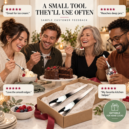 🔥Scoop Desserts Instantly! No-Bend Deep-Bowl Spoon
