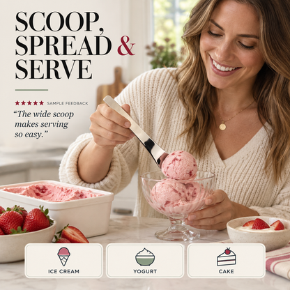 🔥Scoop Desserts Instantly! No-Bend Deep-Bowl Spoon