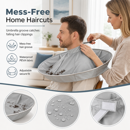 50% Off Adult Gray Medium Size Breathable Hair Cutting Cape and Odorless Hair Dyeing Salon Gown