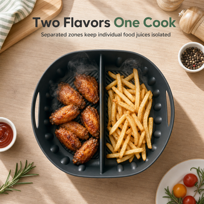 🎄Christmas Sale 🎁 Buy One Get One Free Reusable Divided Silicone Liner for Air Fryer