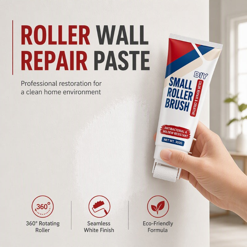 💥Buy 1 Get 1 Free🧱🖌️✨Waterproof Wall Repair Paste with Integrated Small Roller Brush