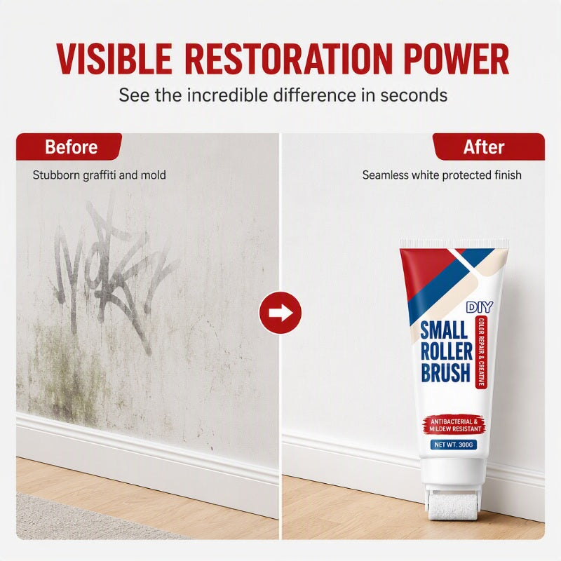💥Buy 1 Get 1 Free🧱🖌️✨Waterproof Wall Repair Paste with Integrated Small Roller Brush