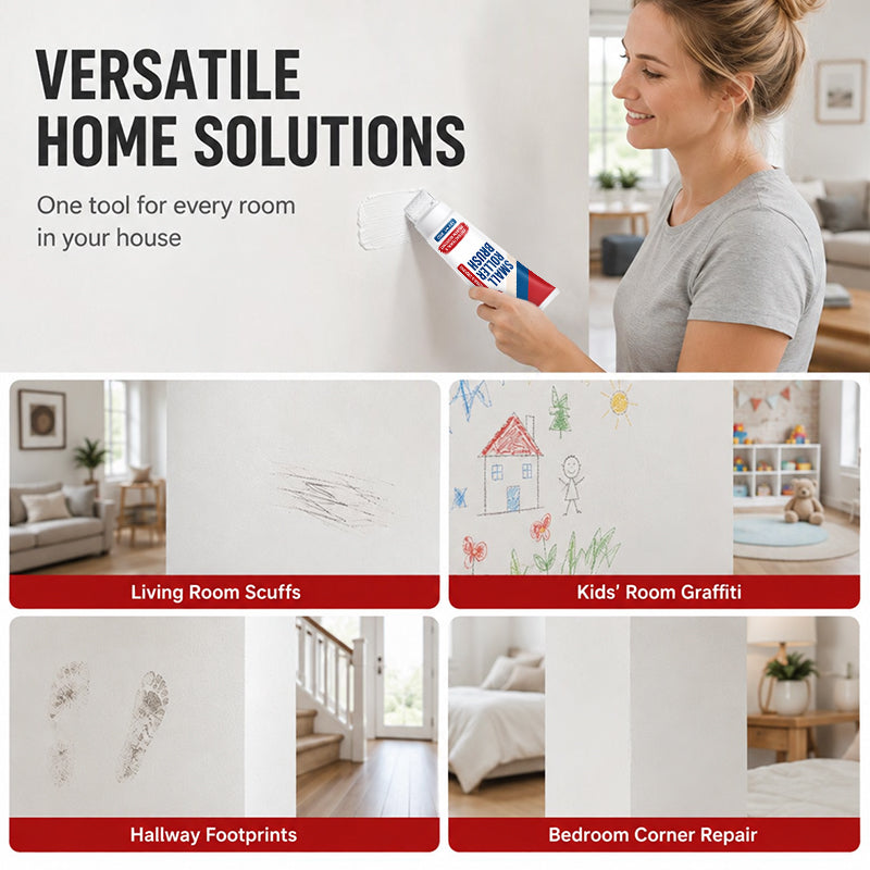 💥Buy 1 Get 1 Free🧱🖌️✨Waterproof Wall Repair Paste with Integrated Small Roller Brush