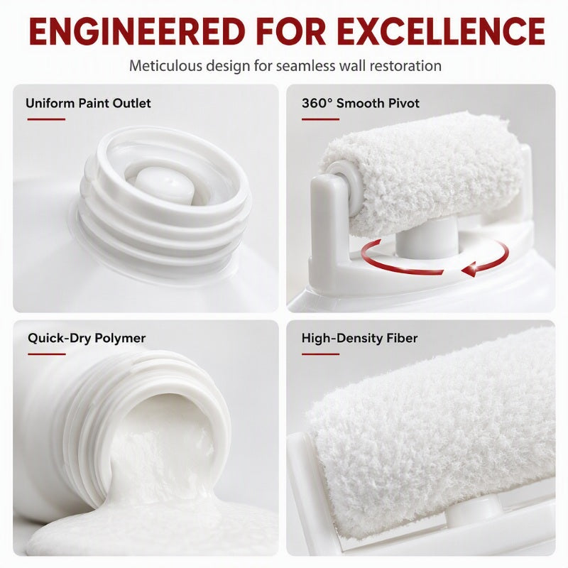 💥Buy 1 Get 1 Free🧱🖌️✨Waterproof Wall Repair Paste with Integrated Small Roller Brush