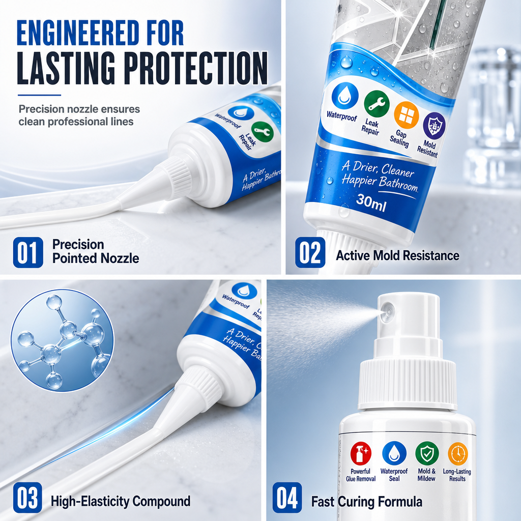 🎄Christmas Deep Cleaning Big Discount🎄 Bathroom Adhesive Remover and Waterproof Sealant Set