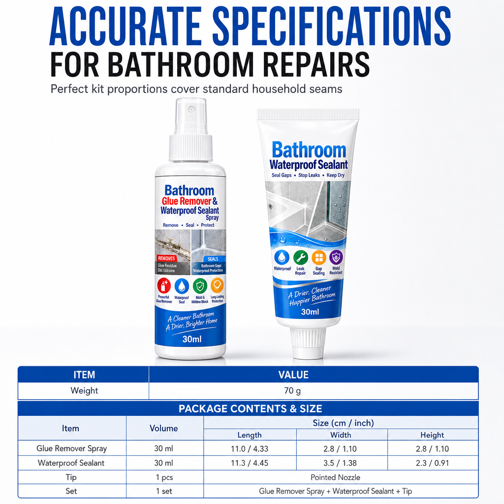 🎄Christmas Deep Cleaning Big Discount🎄 Bathroom Adhesive Remover and Waterproof Sealant Set