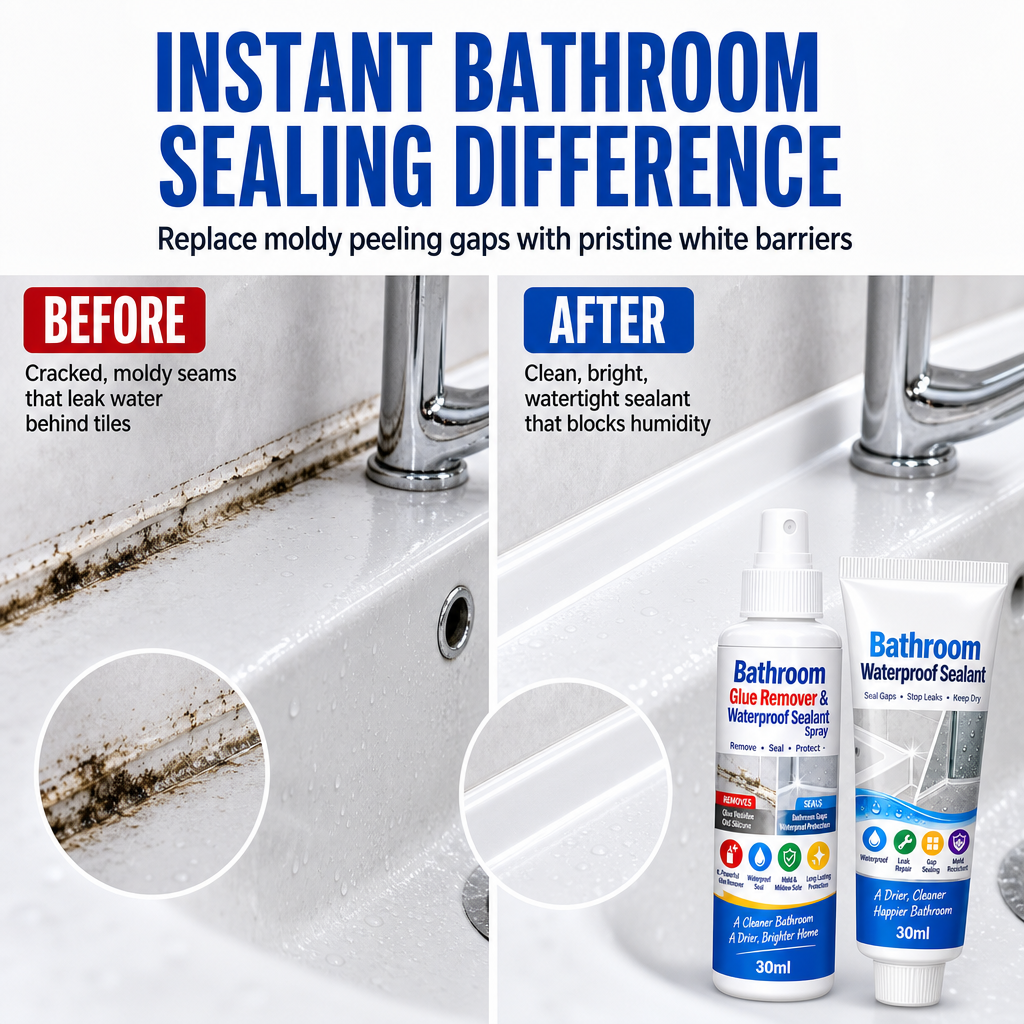🎄Christmas Deep Cleaning Big Discount🎄 Bathroom Adhesive Remover and Waterproof Sealant Set