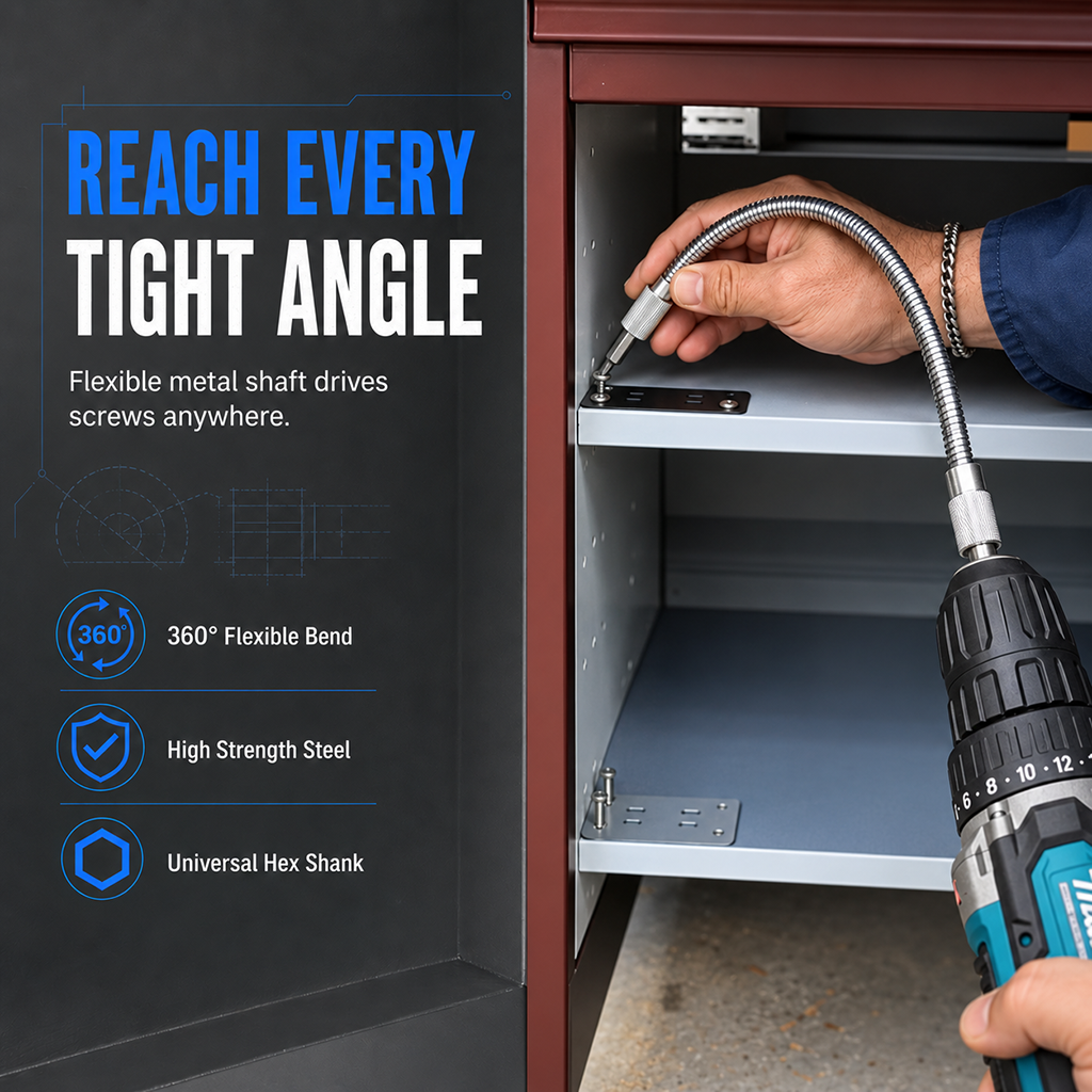 ⏳Limited-Time Offer⏰ Flexible Metal Shaft Extension for Drills and Screwdrivers