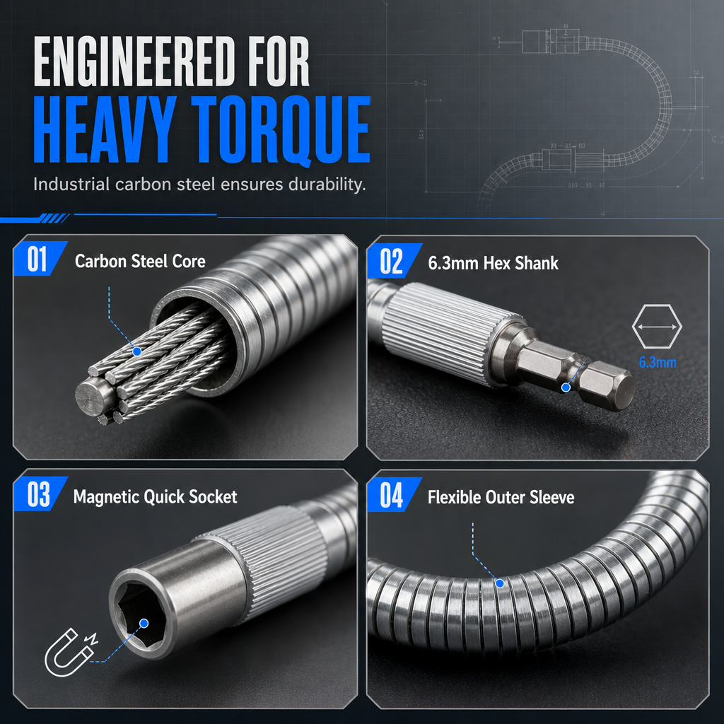 ⏳Limited-Time Offer⏰ Flexible Metal Shaft Extension for Drills and Screwdrivers