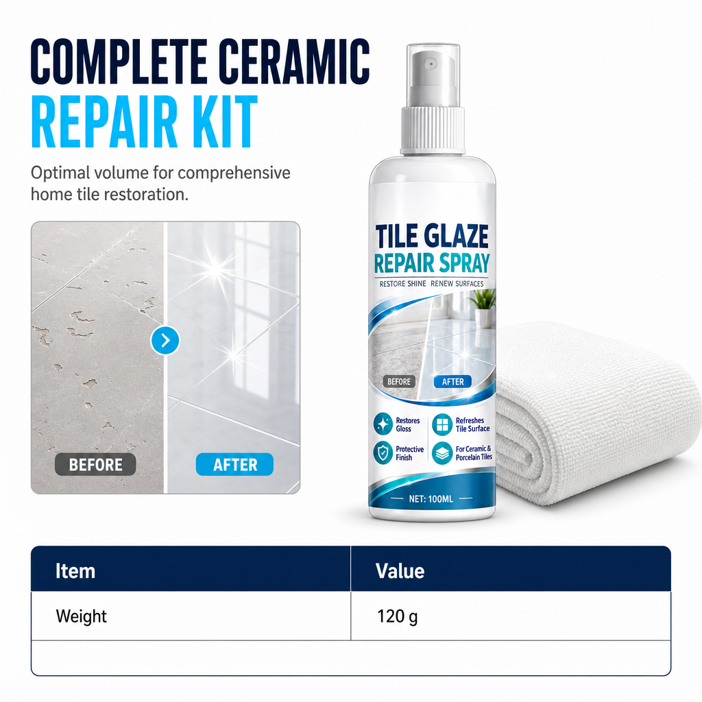 ✨Buy 1 Get 1 Free🏠 Ceramic Tile Repair Spray – Refresh Fine Scratches & Restore Gloss