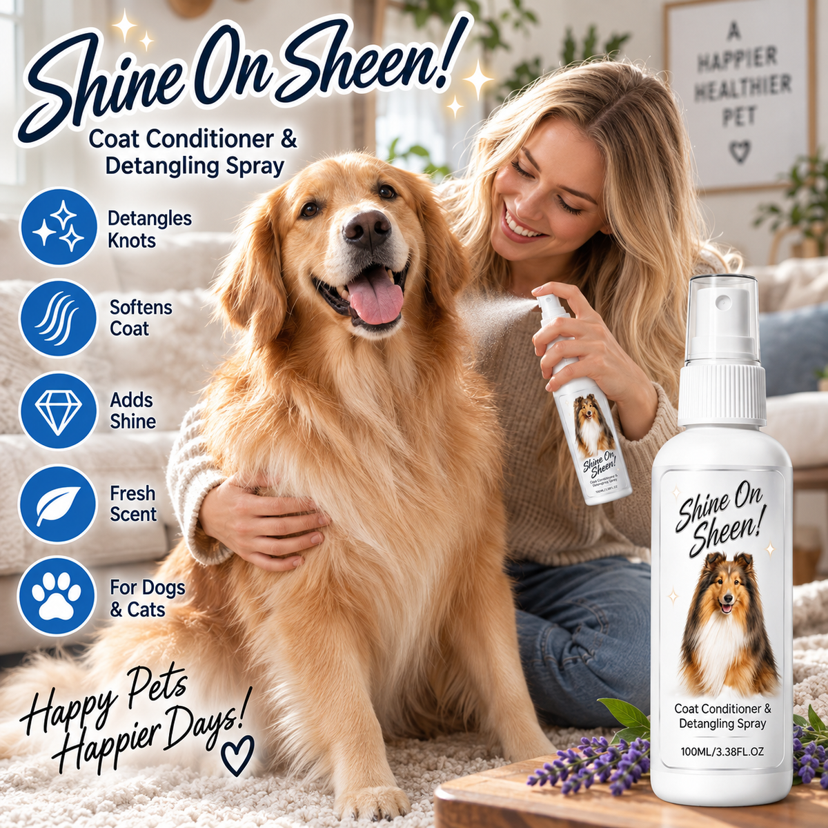 💕Buy 1 Get 1 Free🐶🐱Pet Coat Detangling & Conditioning Spray