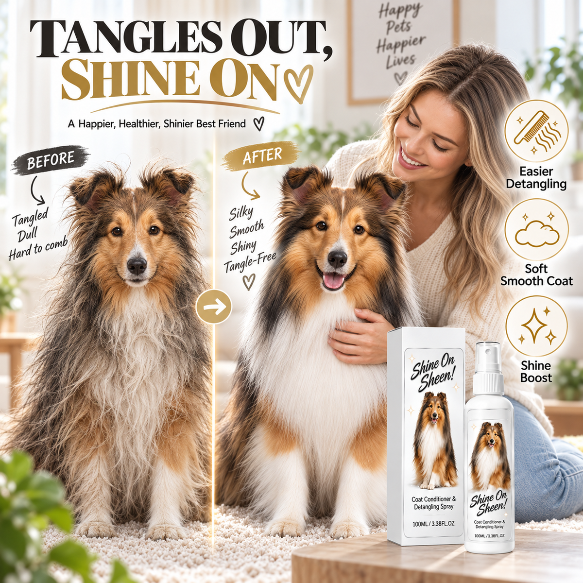 💕Buy 1 Get 1 Free🐶🐱Pet Coat Detangling & Conditioning Spray