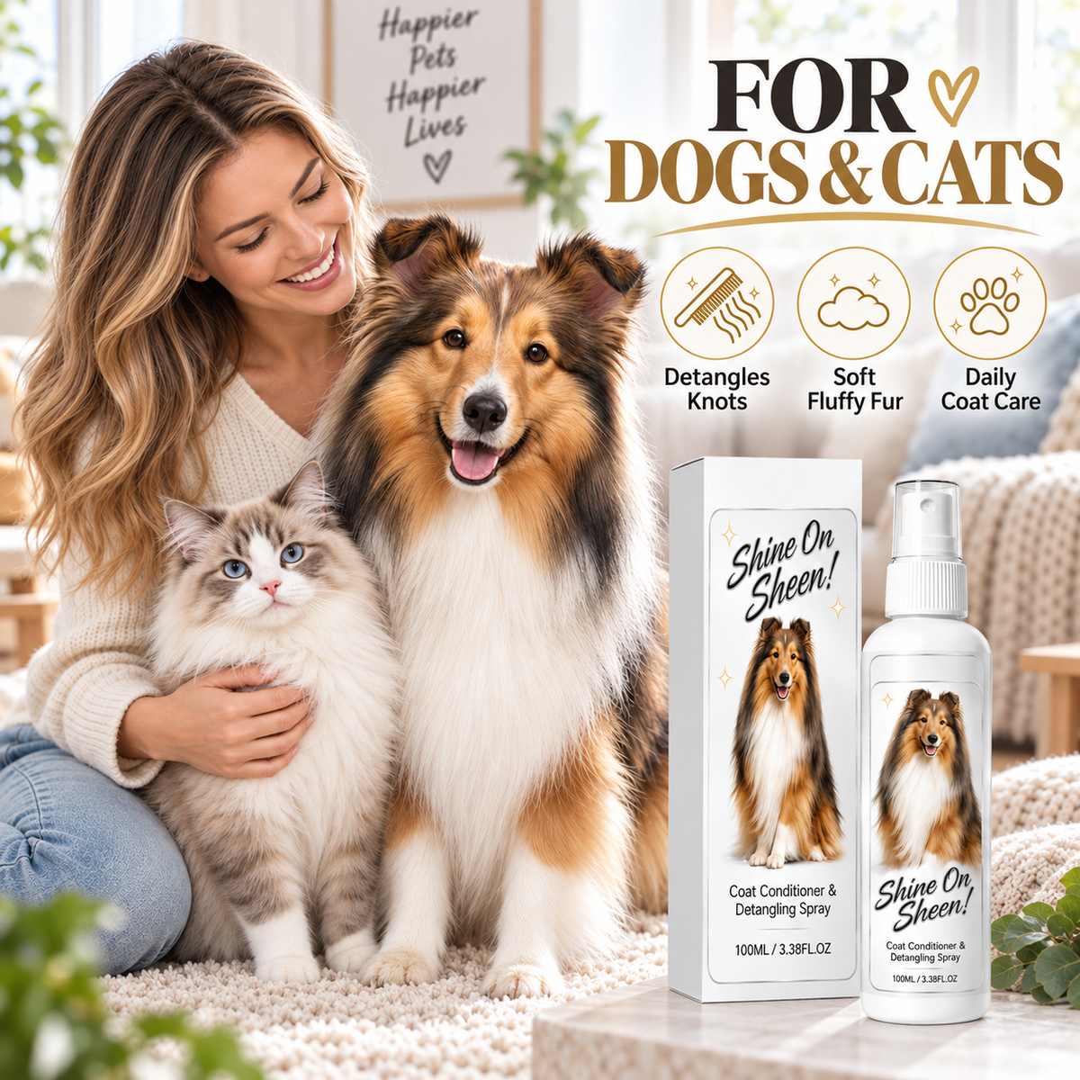 💕Buy 1 Get 1 Free🐶🐱Pet Coat Detangling & Conditioning Spray