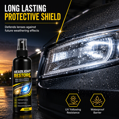 🚗 Headlight Restoration Spray – Remove Yellowing & Restore Clarity