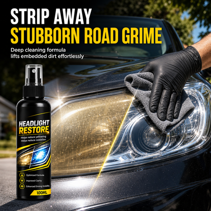 🚗 Headlight Restoration Spray – Remove Yellowing & Restore Clarity